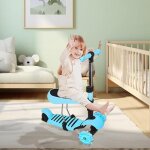Supfine trottinette enfant trottinette 3 roues patinette enfant pliable avec hauteur ajustable bleu