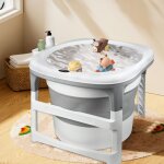 Supfine xl baignoire pliable bb en pp - baignoire bb sur pied - pour 1 - 5ans - 66 * 66 * 61cm - ...