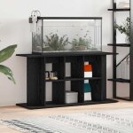 Support pour aquarium - ch�ne noir - 120x40x60 cm - bois ding�nierie - montage facile