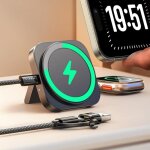 Support chargeur induction iphone pour [ultra portable] chargeur magsafe apple [2 en 1] chargeur magsafe ...