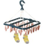 Support chaussettes etendoir avec 32 pinces pour durable pinces  linge en plastique pour intrieur et ...