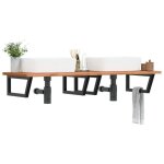 Supports d�tag�res trap�ze vidaxl 2 pcs - acier noir 20x50 cm support lavabo charge 100 kg