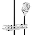 Support de douche - wenko - liberta - installation facile - crochets int�gr�s - design chrom�