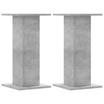 Support denceintes - vidaxl - mod�le en bois ding�nierie - 30x30x60 cm - gris b�ton - lot de 2