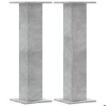 Support denceintes - vidaxl - modle 30x30x95 cm - bois dingnierie - gris bton - lot de 2