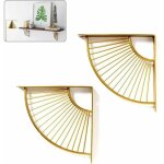 Support étagère triangle doré ? lot de 2 forme d?éventail fixation murale 15 cm (59 po) Support étagère triangle doré ? lot de 2 forme d?éventail fixation murale 15 cm (59 po)