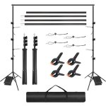 Support de fond r�glable 260 x 300 cm avec 8 pinces de fond 2 sacs de sable et sac de transport