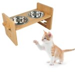 Support de gamelle en bois pour chien - grus - porte - gamelles pour chat - blanc - moyen - intrieur ...