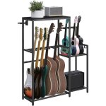 Support de guitare mahancris agshb8701 pour 7 guitares avec accessoires et housse eva