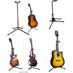 Support de guitare tripode - universel - noir - pour acoustique et lectrique - stable - anti basculement ...