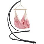 Support hamac avec chaise suspendue xxl fauteuil de balancoire 360° rose Support hamac avec chaise suspendue xxl fauteuil de balancoire 360° rose