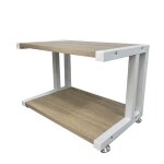 Support pour imprimante de bureau 2 niveaux sous le bureau - �tag�re en bois rustique industrielle de ...