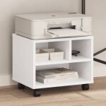 Support d imprimante avec roulettes blanc 41x32x345 cm