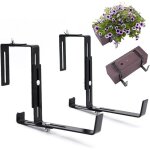 Support jardini�re anthracite r�glable en largeur pour balcon - m�tal robuste