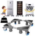 Support machine a laver ajustable socle lave linge avec 4 roues et 4 pieds base machine � laver charge ...