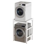 Support machine a laver et seche linge etagere metal robuste colonne wc - armoire wc resistant a la rouille ...