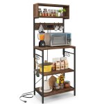 Support pour micro - ondes à 5 niveaux h 153 cm costway prise de courant buffet de cuisine avec etagères ... Support pour micro - ondes à 5 niveaux h 153 cm costway prise de courant buffet de cuisine avec etagères ...