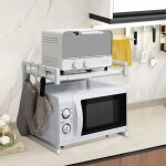 Support de micro - ondes - mipan - �tag�re � micro - ondes extensible avec crochets - r�glage 40 � 65 ...