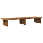 Support de moniteur en bois ding�nierie - vidaxl - vieux bois - 100x27x15 cm - grand espace de rangement ...