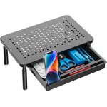 Support moniteur avec tiroir3 hauteurs rglablesrehausseur ecran pour bureau avec plate - forme en maille ...