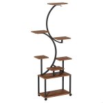 Support pour plantes dint�rieur avec 3 lampes de croissance support de fleurs 8 niveaux avec roues � ...