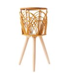 Support pour plantes dintrieur en rotin support de pot de fleurs tiss en paille tabouret avec pieds ...