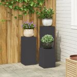 Supports de plantes d ext�rieur pillar 3 pcs acier noir
