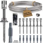 Support pour plantes grimpantes corde en acier inoxydable � suspendre kit avec 3mm cable inox et 12 tendeurs ...