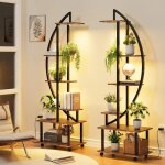 Supports pour plantes avec lampes de croissance avec roulettes - lot de 2 �tag�re en m�tal en 6 niveaux175cm ...