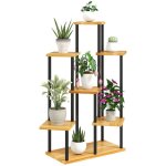 Support  plantes - outsunny - 7 niveaux - pour intrieur et extrieur - tagre plante en acier et bois ...