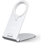 Support pliable en aluminium pour bureau compatible avec chargeur magsafe iphone 16 15 14 pro / pro max ...