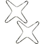 Supports de po�les � gaz en acier inoxydable 2 pi�ces tampons crois�s de po�le pour wok