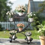 Support pot de fleur en fer porte plante interieur - Étagère à fleurs pour salon balcon jardin 58 x 28 ... Support pot de fleur en fer porte plante interieur - Étagère à fleurs pour salon balcon jardin 58 x 28 ...