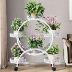 Support pot de fleur en fer porte plante interieur - �tag�re � fleurs pour salon balcon jardin 72. 5x32. ...
