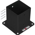 Support de poteau en bois - 120 x 120 mm - galvanise  chaud - noir - kotarbau