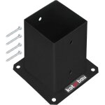 Support de poteau en bois - 90 x 90 mm - galvanis�e � chaud - noir - kotarbau