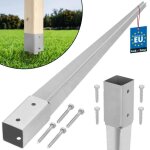 Support de poteau a enfoncer en acier galvanis - piquet pour poteau de clture - 46 x 46 mm - longueur ...