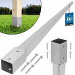 Support de poteau a enfoncer en acier galvanis� - piquet pour poteau de cl�ture - 51 x 51 mm - longueur ...