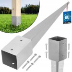 Support de poteau a enfoncer en acier galvanis� - piquet pour poteau de cl�ture - 91 x 91 mm - longueur ...