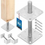 Support de poteau - set de 2 pied de poteau galvanisé et réglable - pour bois - filetage m24 mm - 110 ... Support de poteau - set de 2 pied de poteau galvanisé et réglable - pour bois - filetage m24 mm - 110 ...