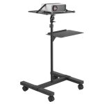 Support de projecteur - duoku - zg - tygty - rglable 58  145 cm - 4 roulettes - 2 plateaux inclus