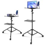 Support de projecteur - vevor - 400 x 350 x 1710 mm - avec plateau et support de tlphone  col de cygne ...
