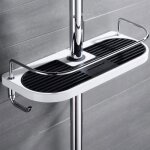 Support de rangement salle de bain support de colonne de douche sans perçage(corps abs et bâche en acier ... Support de rangement salle de bain support de colonne de douche sans perçage(corps abs et bâche en acier ...