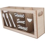 Support rangement ustensiles cuisine pot mural porte - couverts bois panier fer stockage label