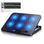 Support refroidisseur  6 ventilateurs pour pc portable notebook consoles compatible priphrique de ...
