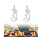 Support � saucisses pour barbecue 2 pi�ces 205 x 75 mm acier inoxydable support cr�atif saucisses homme ...
