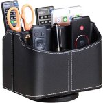 Support de télécommande en cuir synthétique rotatif à 360 degrés pour manettes médias papeterie table ... Support de télécommande en cuir synthétique rotatif à 360 degrés pour manettes médias papeterie table ...