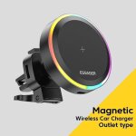 Support tlphone magntique voiture - essager - chargeur sans fil - iphone / samsung - 15w - noir