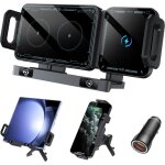 Support de t�l�phone portable de voiture pour galaxy z fold 6 5 4 3 2 avec fonction de charge 15 w dual ...