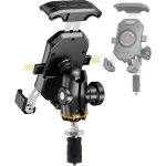 Support de t�l�phone stem de la fourche de moto boule de 1 avec double bras de prise compatible avec ...